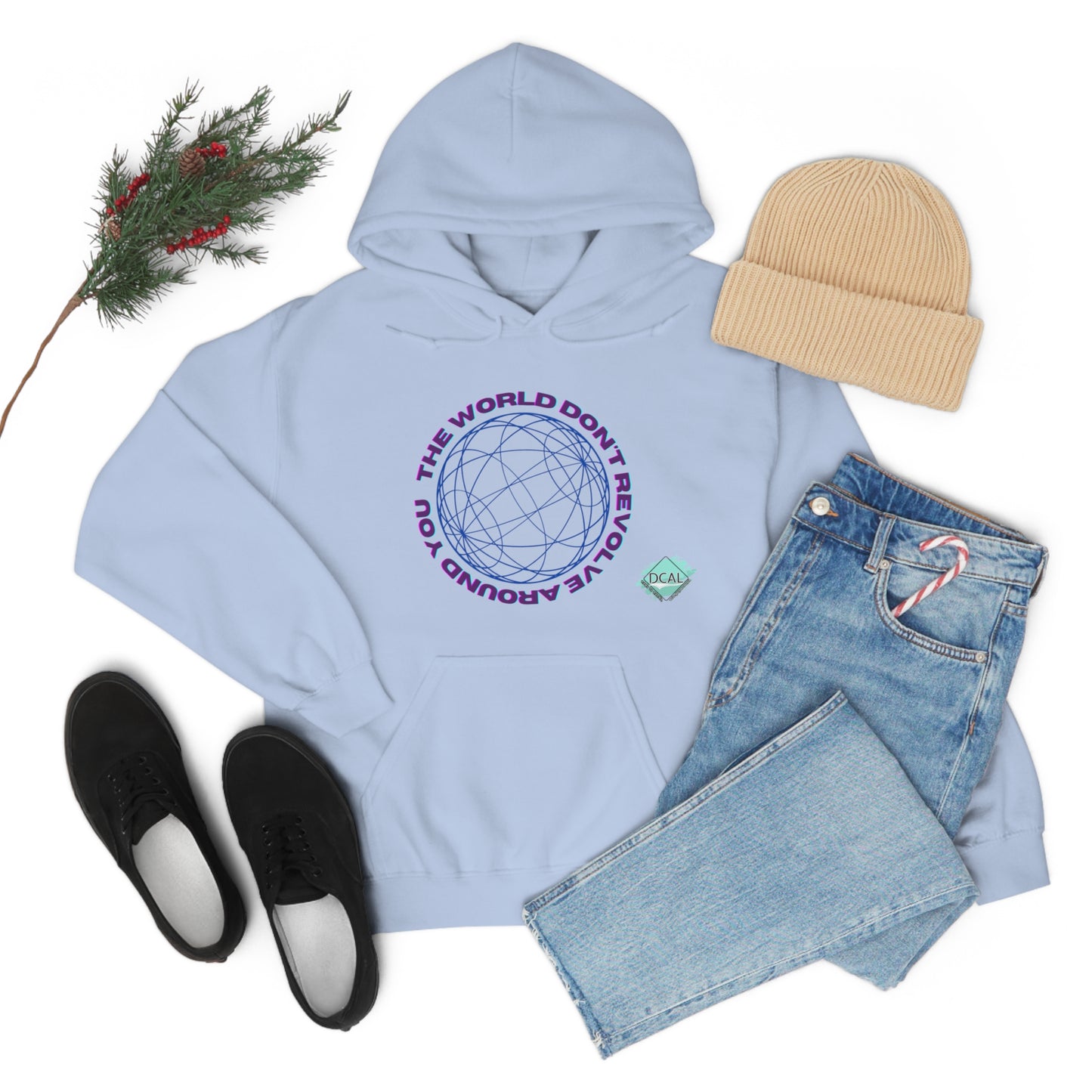 DCAL Graphic Tees "The World Don't Revolve Around you" Unisex Heavy Blend™ Hooded Sweatshirt