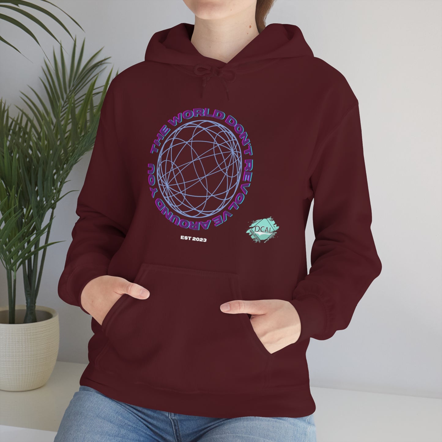 DCAL Graphic Tees "The World Don't Revolve Around you" Unisex Heavy Blend™ Hooded Sweatshirt