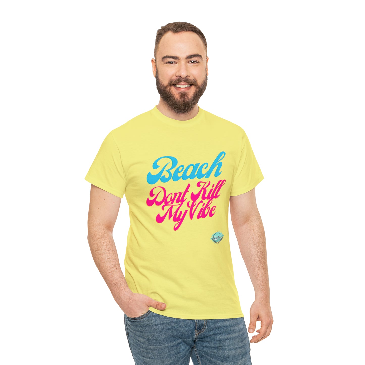 DCAL Beach Collection "Beach Dont Kill My Vibe" Unisex Heavy Cotton Tee